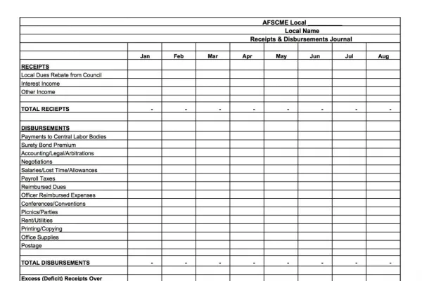 Receipts & Disbursements Journal